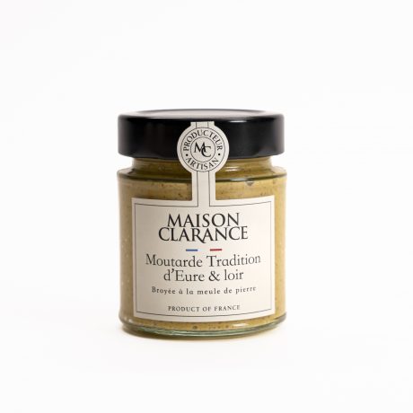 Moutarde tradition française, maison clarance, moutarde broyée à la meule, médaille d'or prix épicures